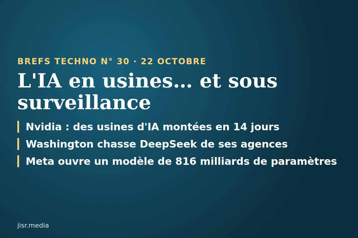 Brefs Techno 🤖 — 22 octobre 2026 : Nvidia à Berlin, Washington chasse DeepSeek, Meta ouvre son modèle géant